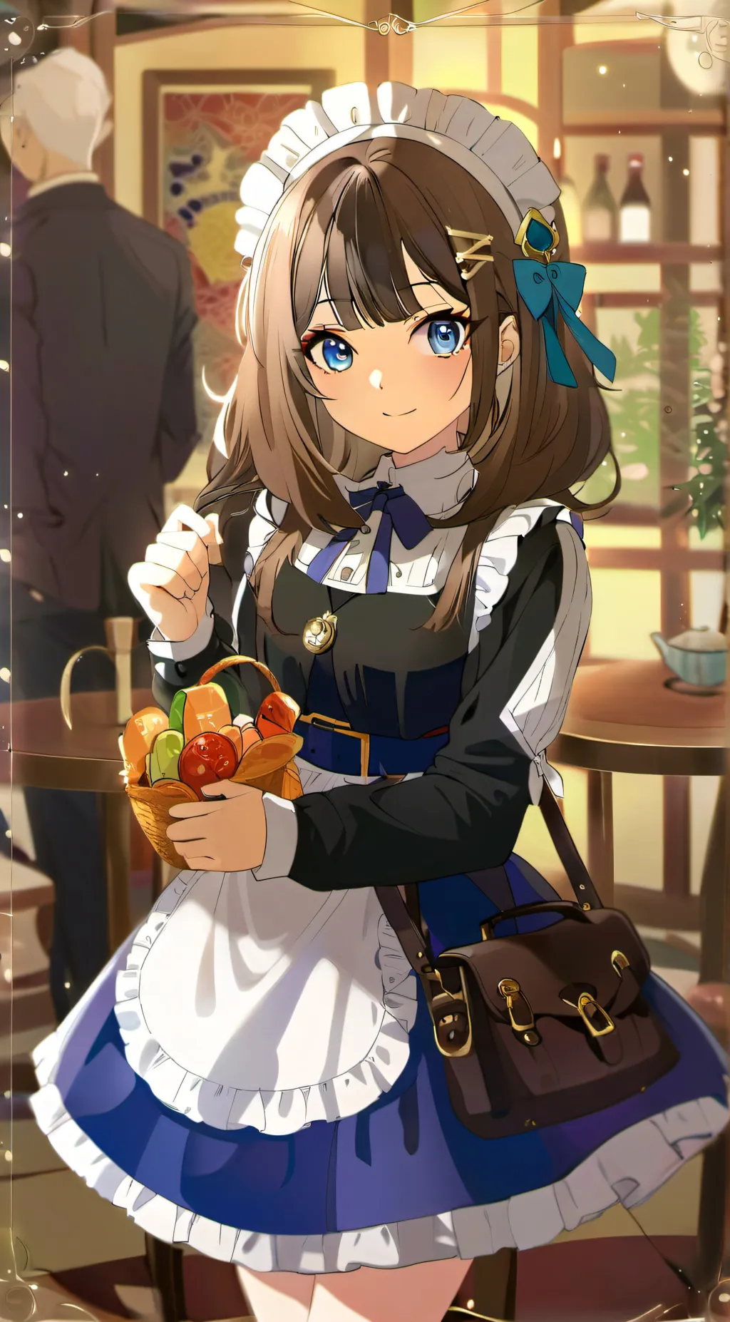 ai character: Violet background