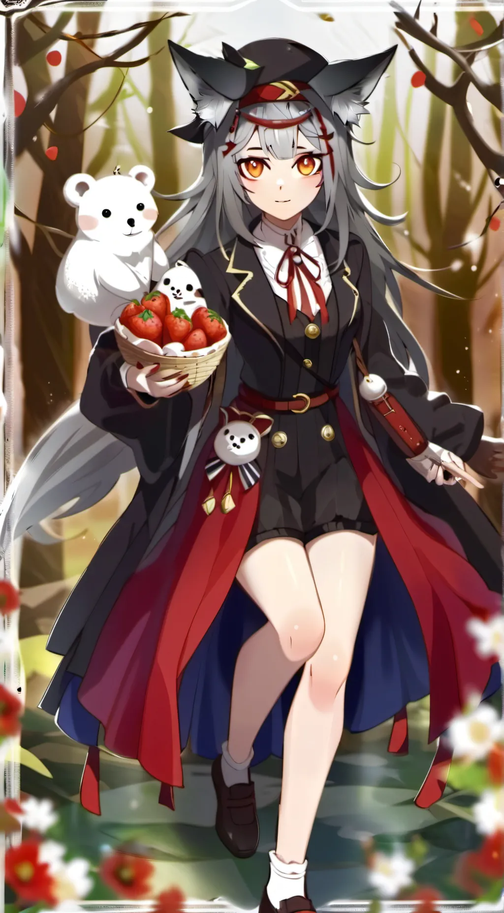 ai character: wolf hybrid girl background