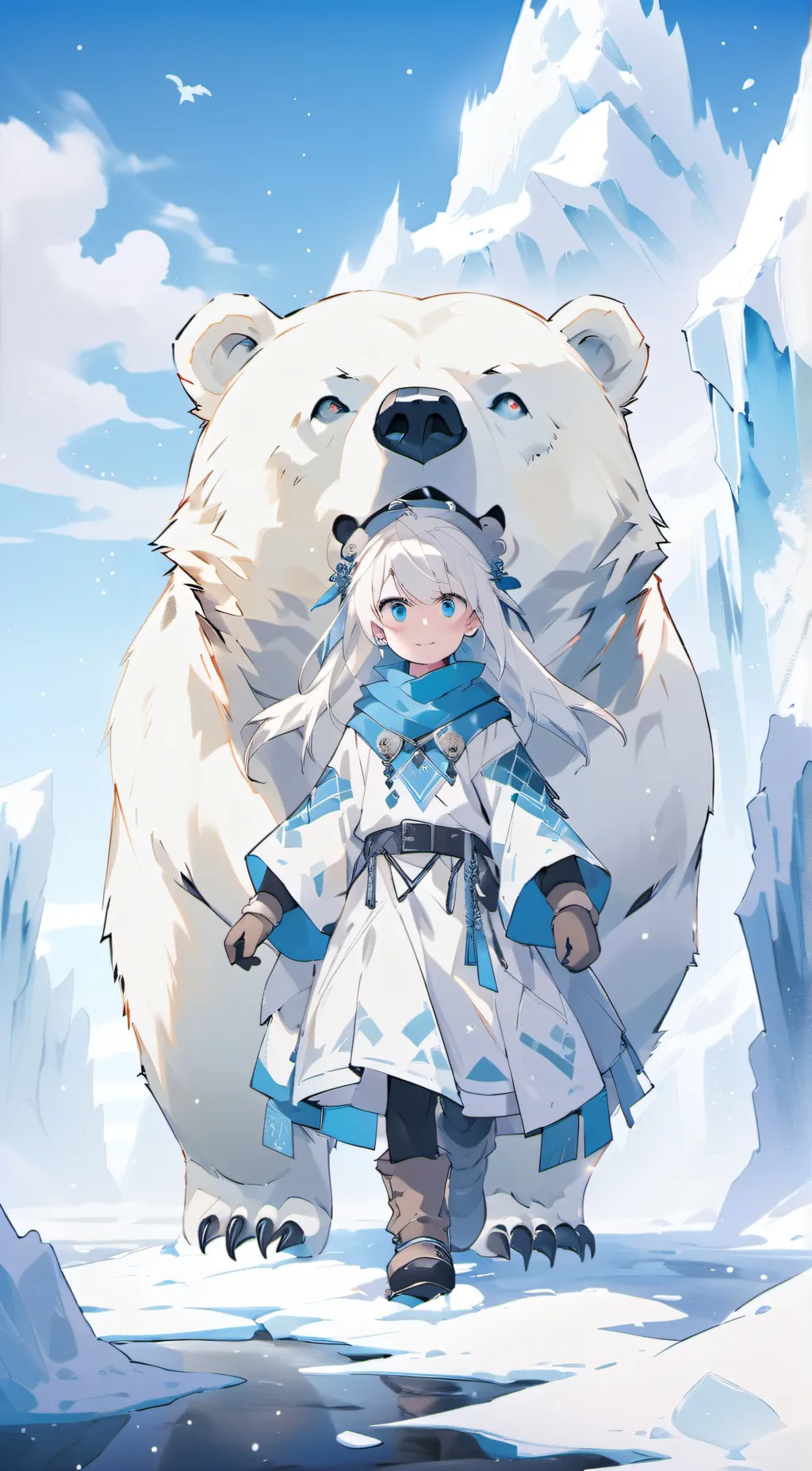 ai character: Snowy background