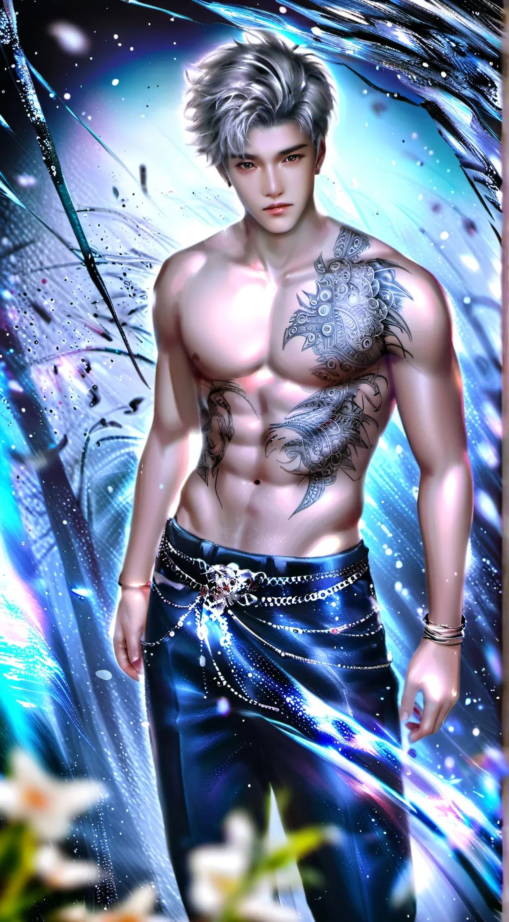 ai character: cute boy  background