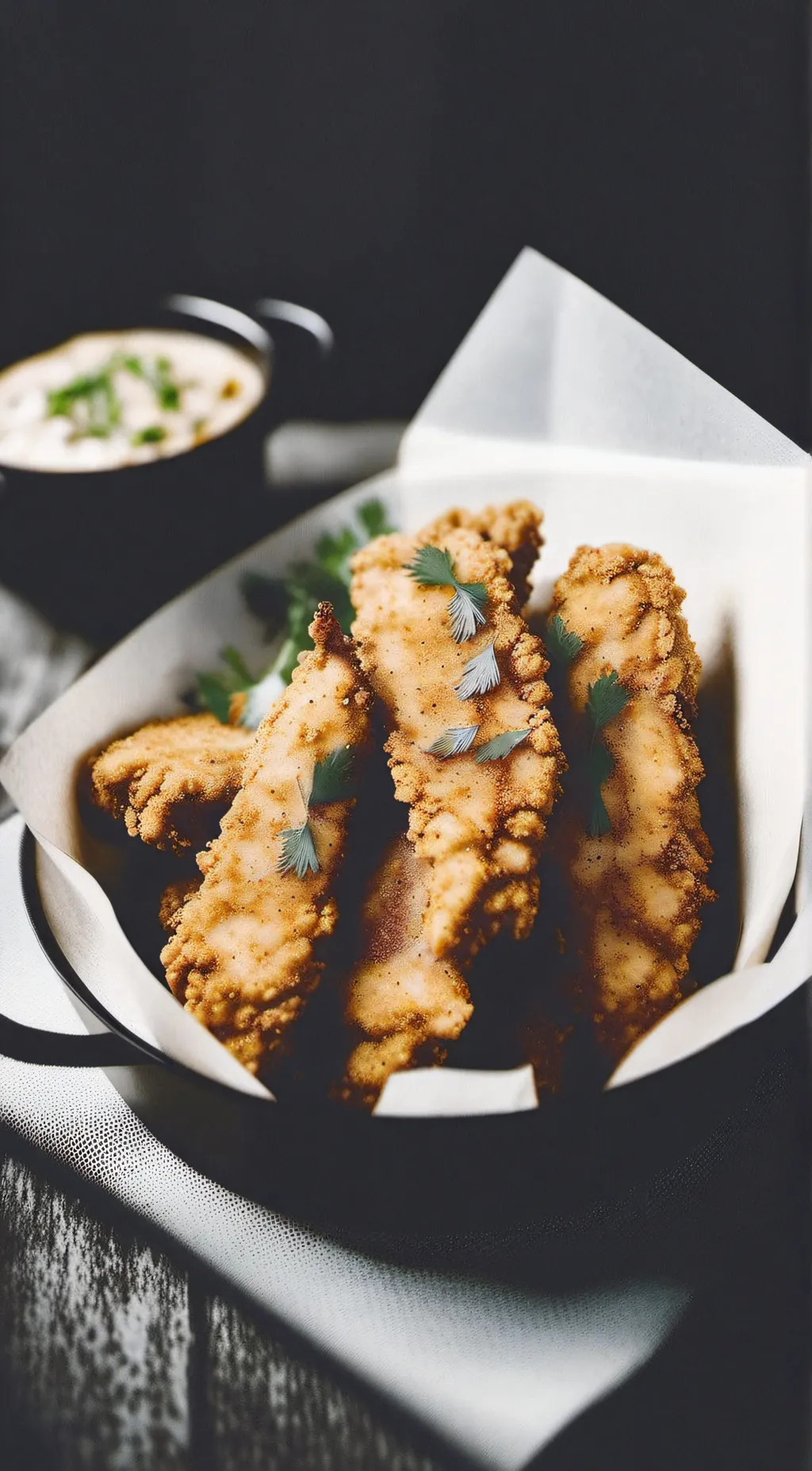 ai character: chicken tenders background