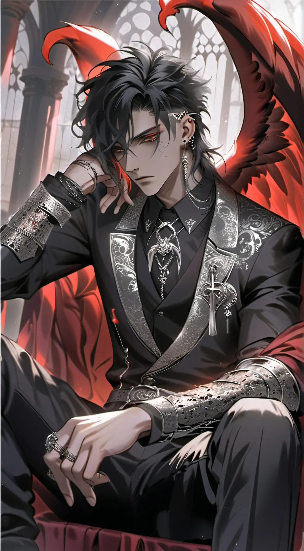 ai character: Davin (Demon King) background