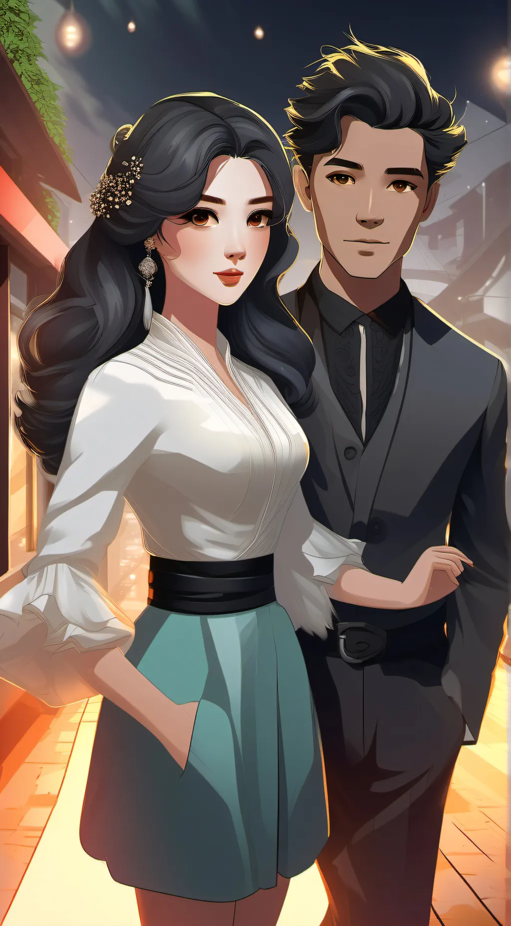 ai character: Olivia and asher background