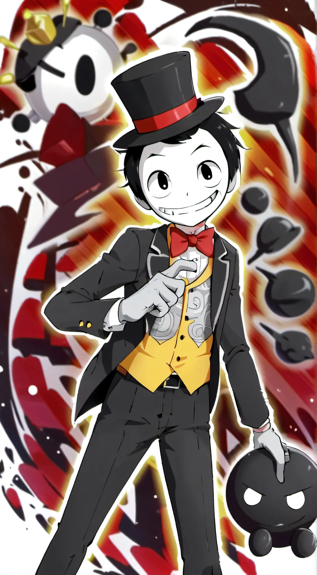 ai character: The black hat background