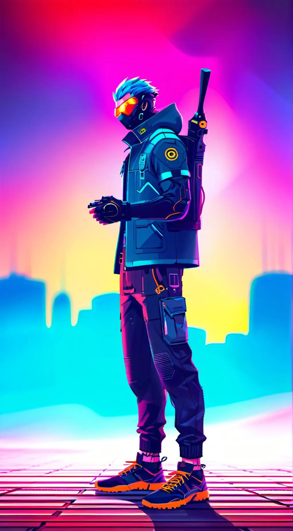 ai character: Levi the CyberPunk background