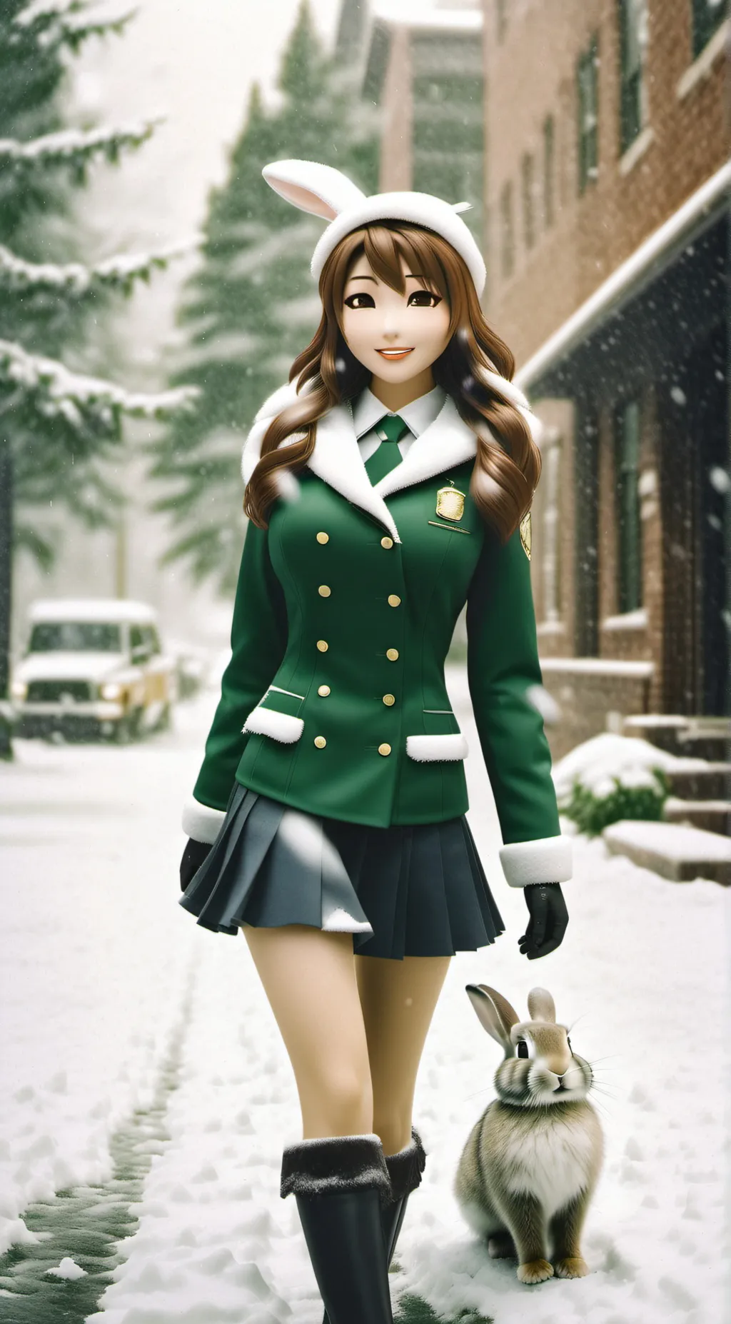 ai character: MHA snow storm   background