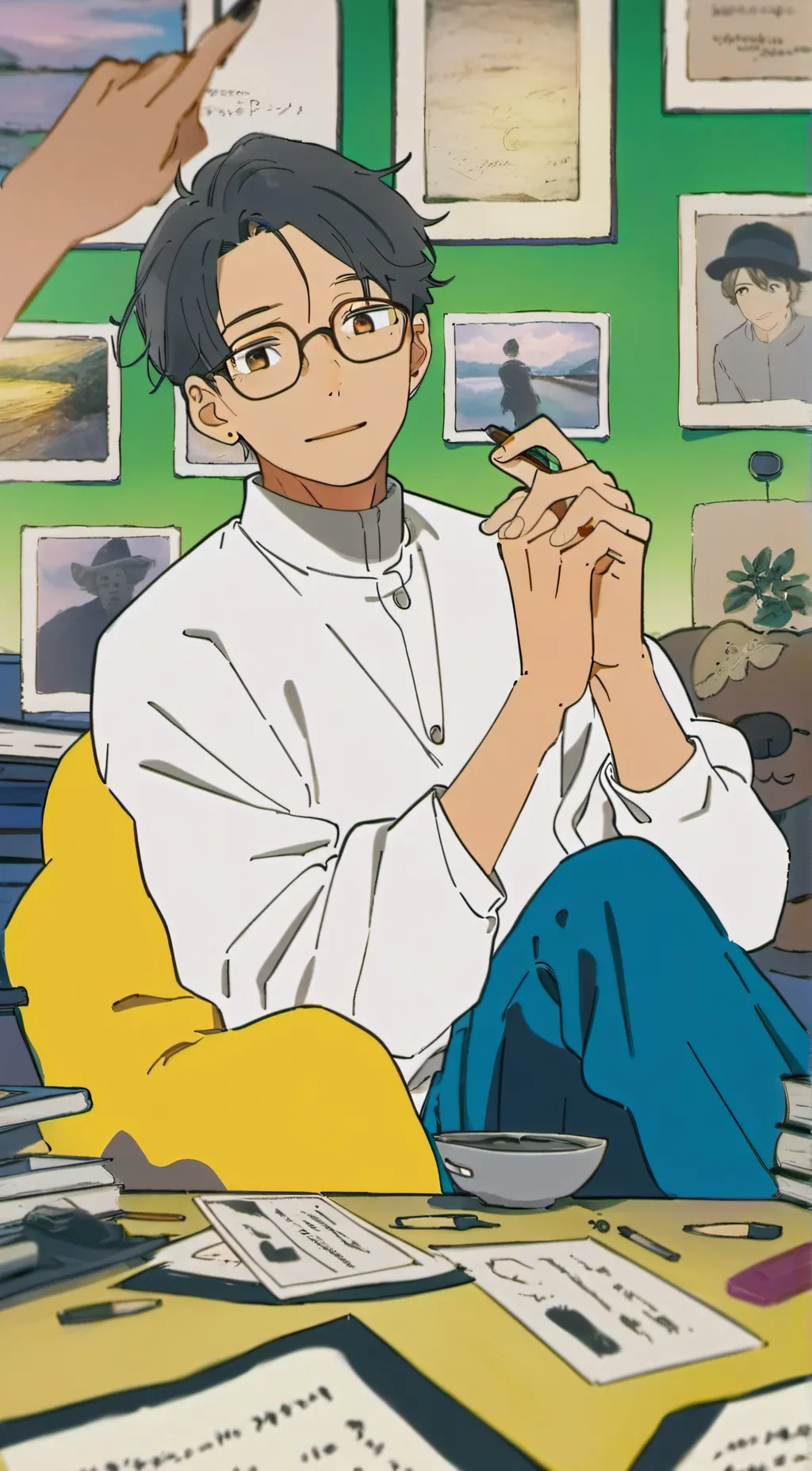 ai character: mat background