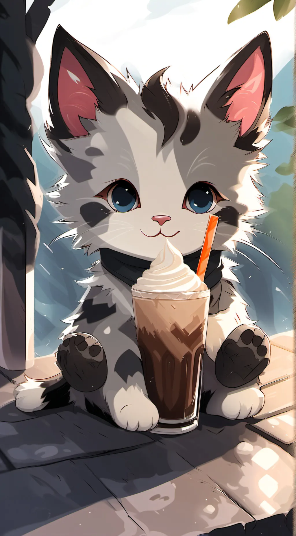 ai character: Milkshake  background