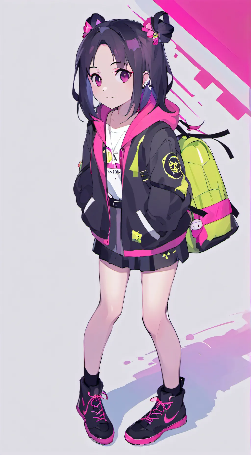 ai character: Violet background