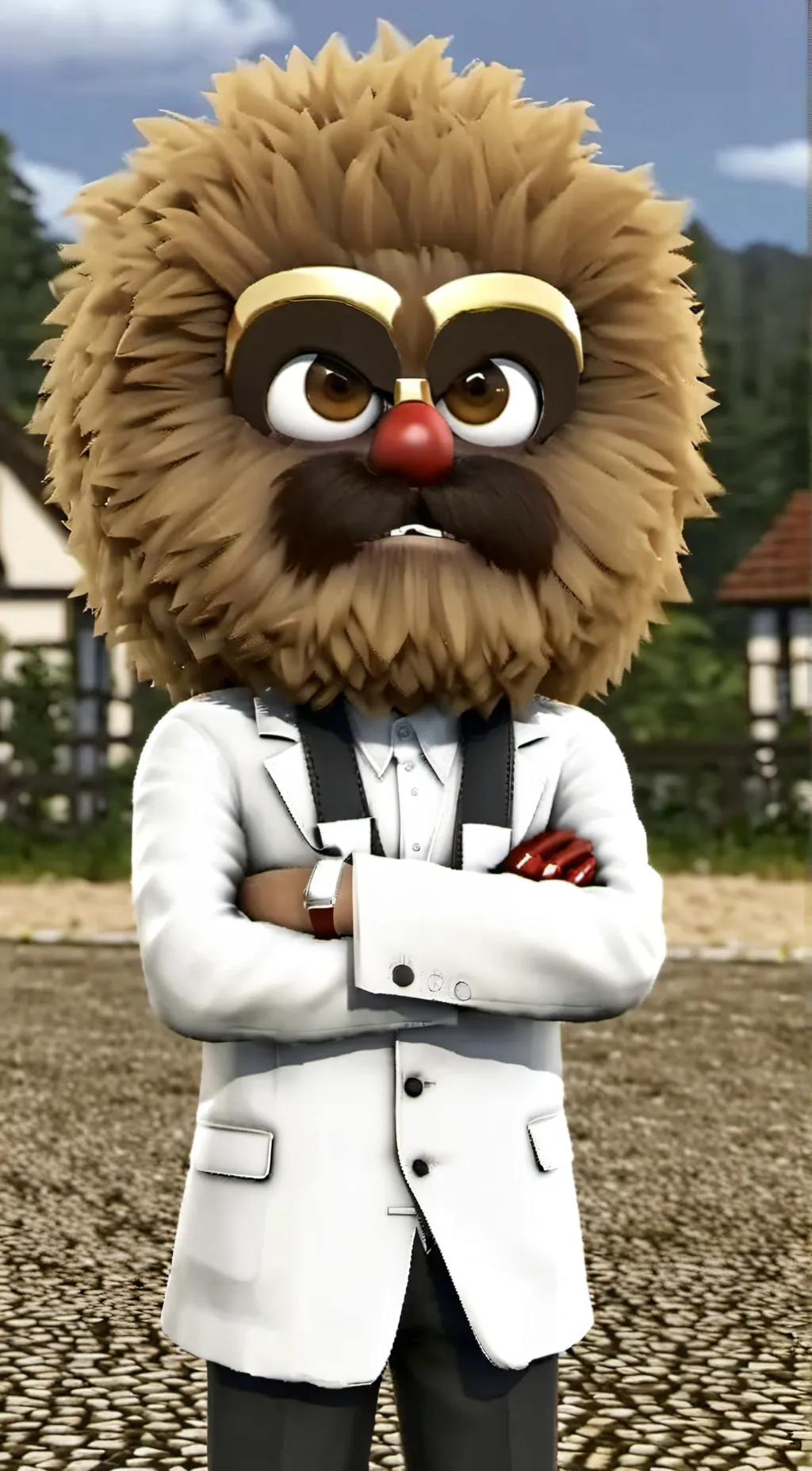ai character: Mr grumpy  background