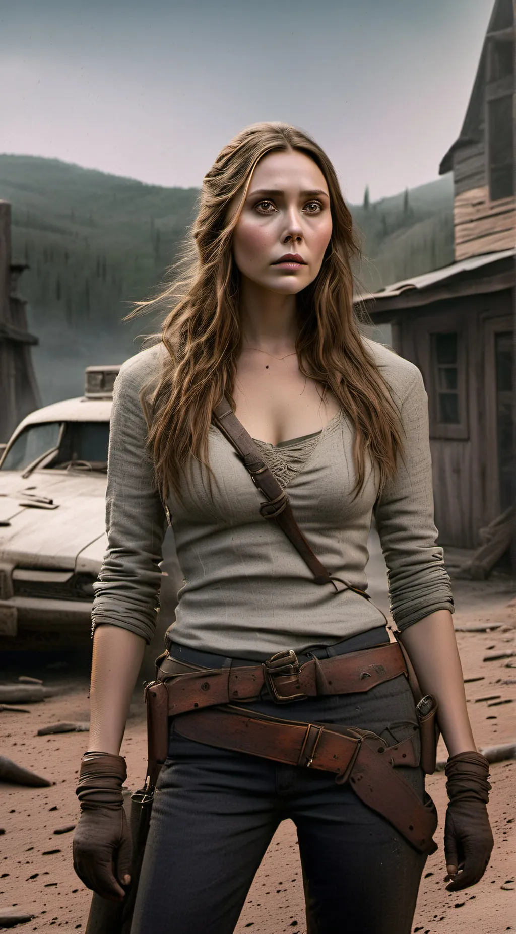 ai character: Elizabeth olsen  background