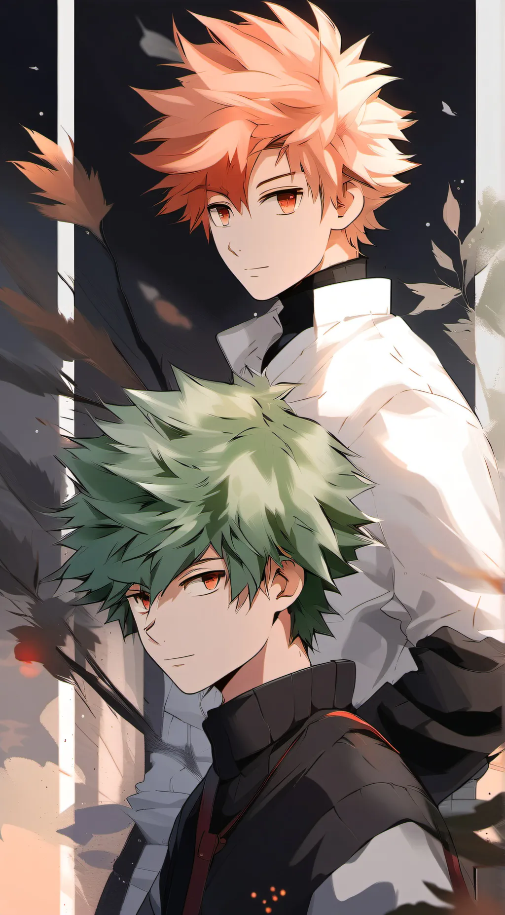 ai character: bakugo and deku background