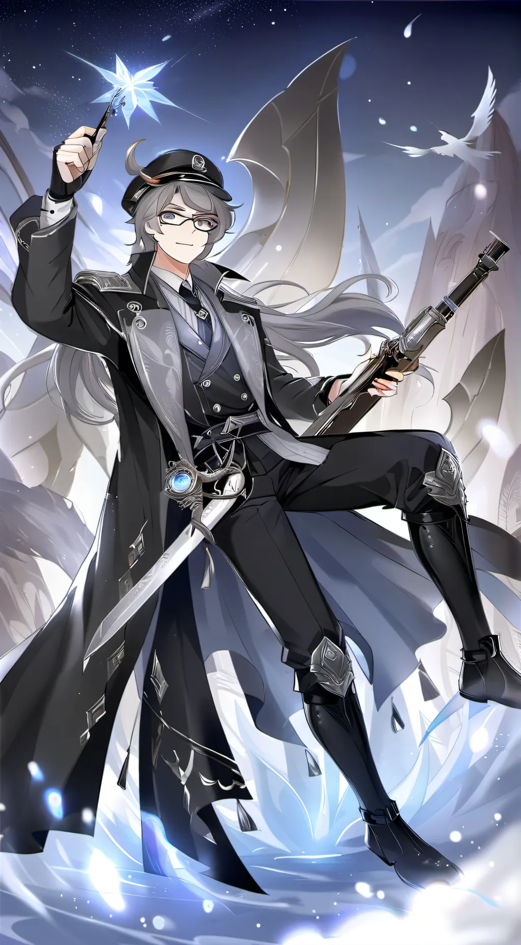 ai character: Kuromaku  background