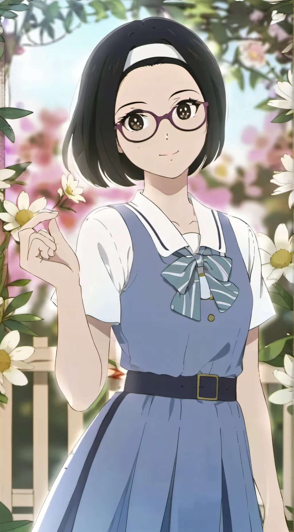 ai character: anime girl/ zainab background