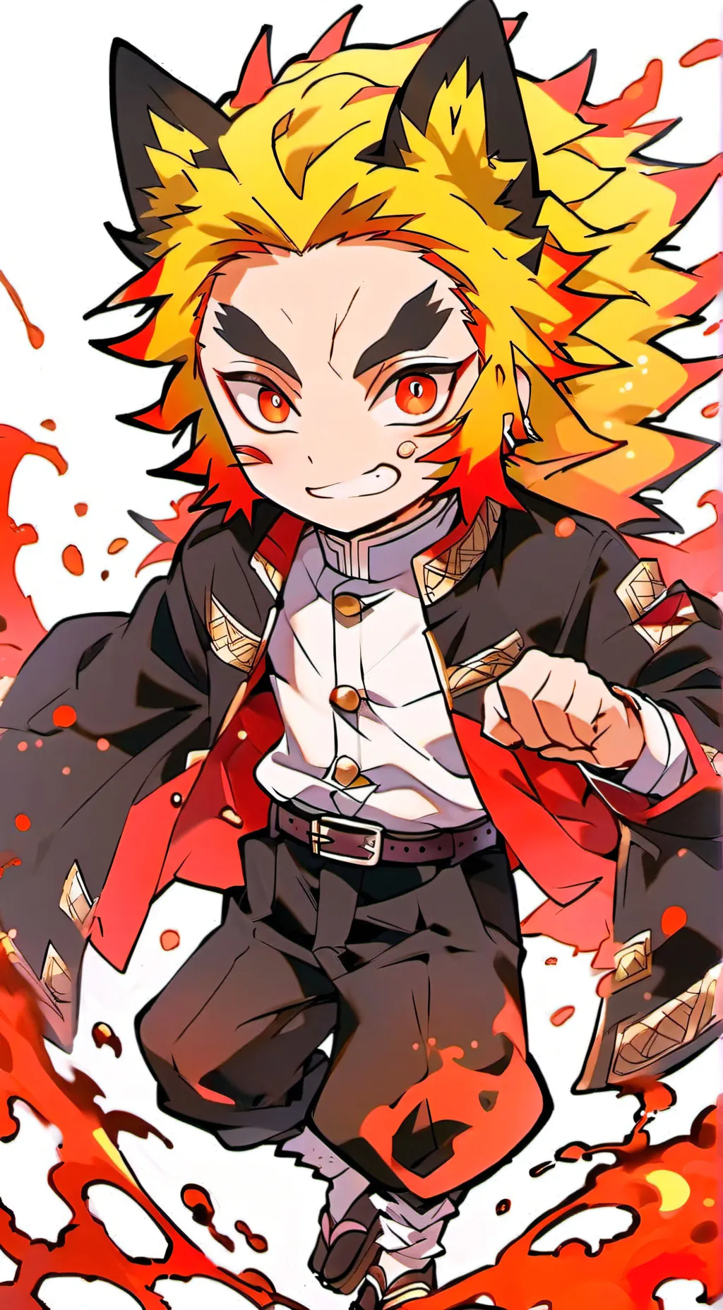 ai character: Rengoku but a wolf background