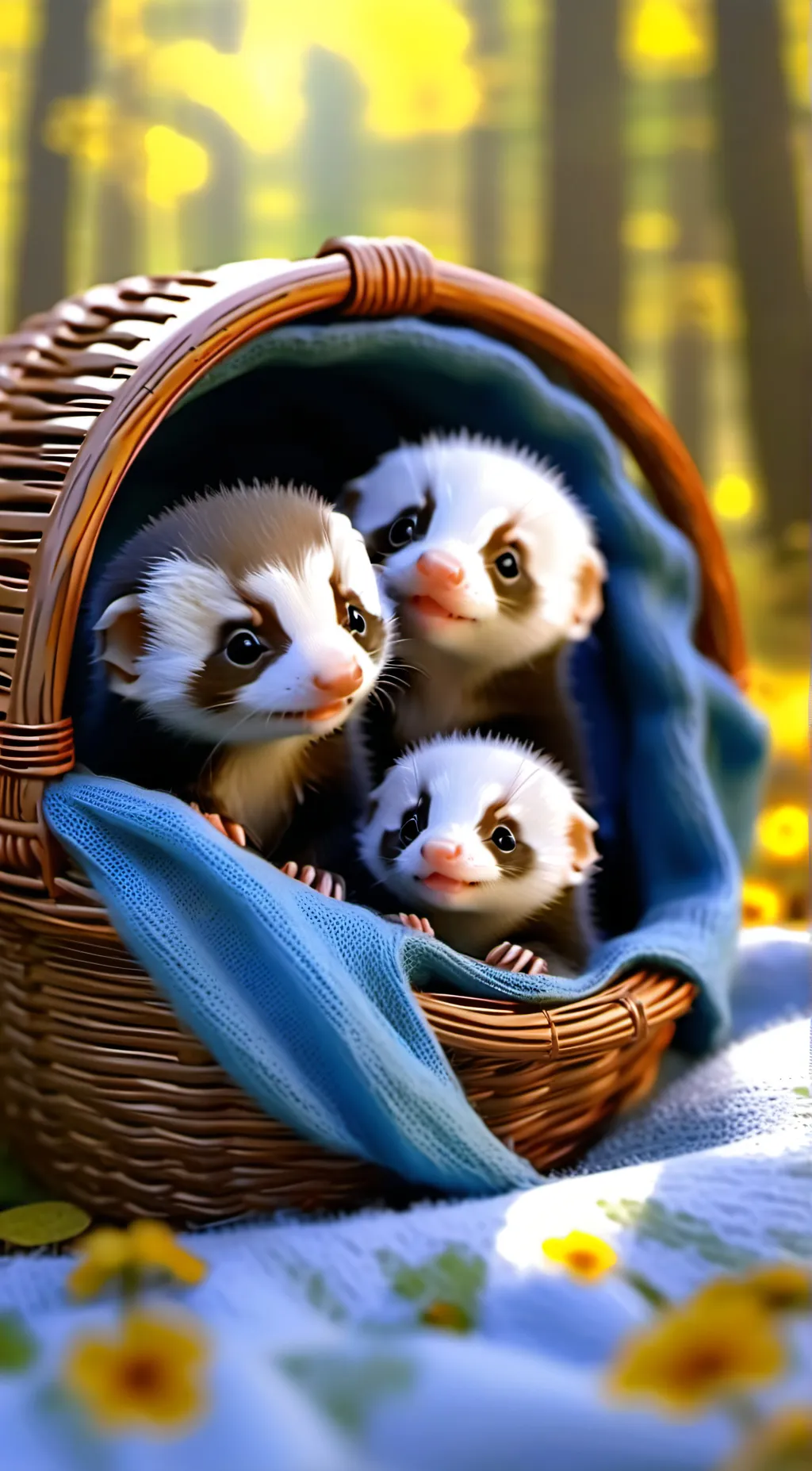 ai character: Baby Ferrets🥹 background