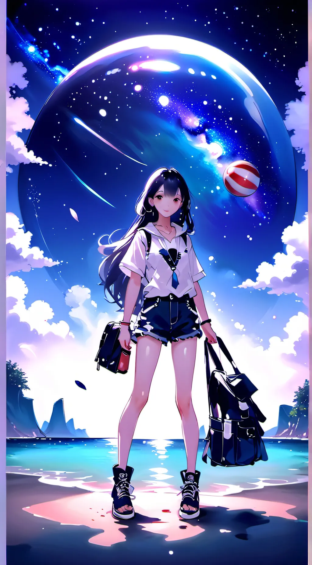 ai character: Mha pool party  background