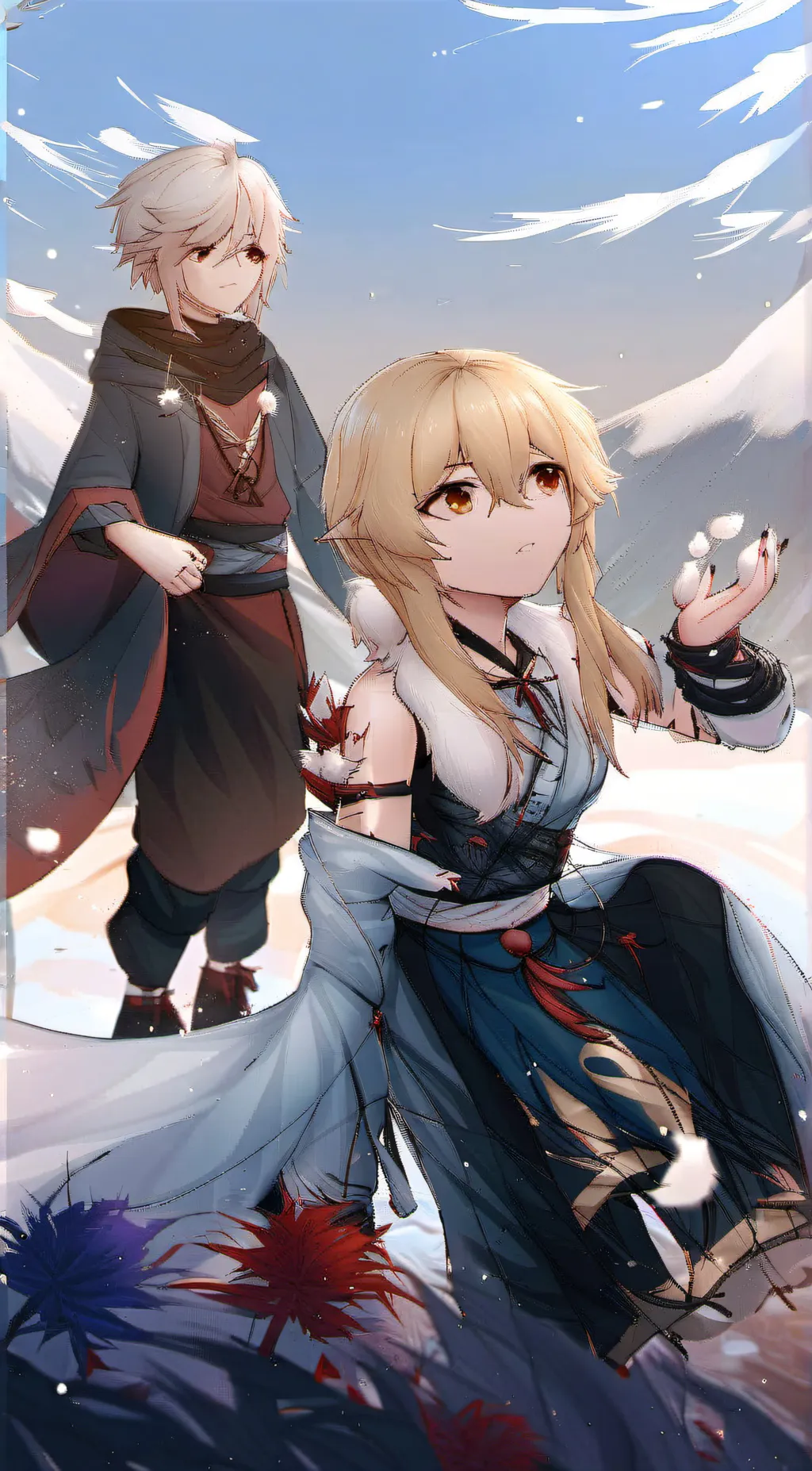 ai character: Lumine & Aether background