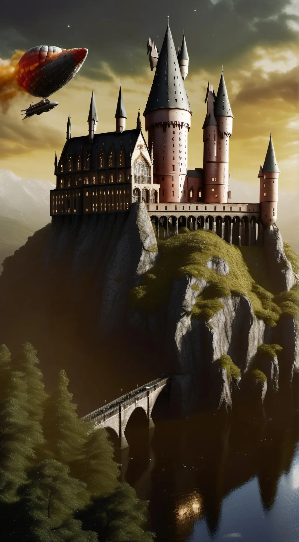 ai character: Hogwarts road trip background
