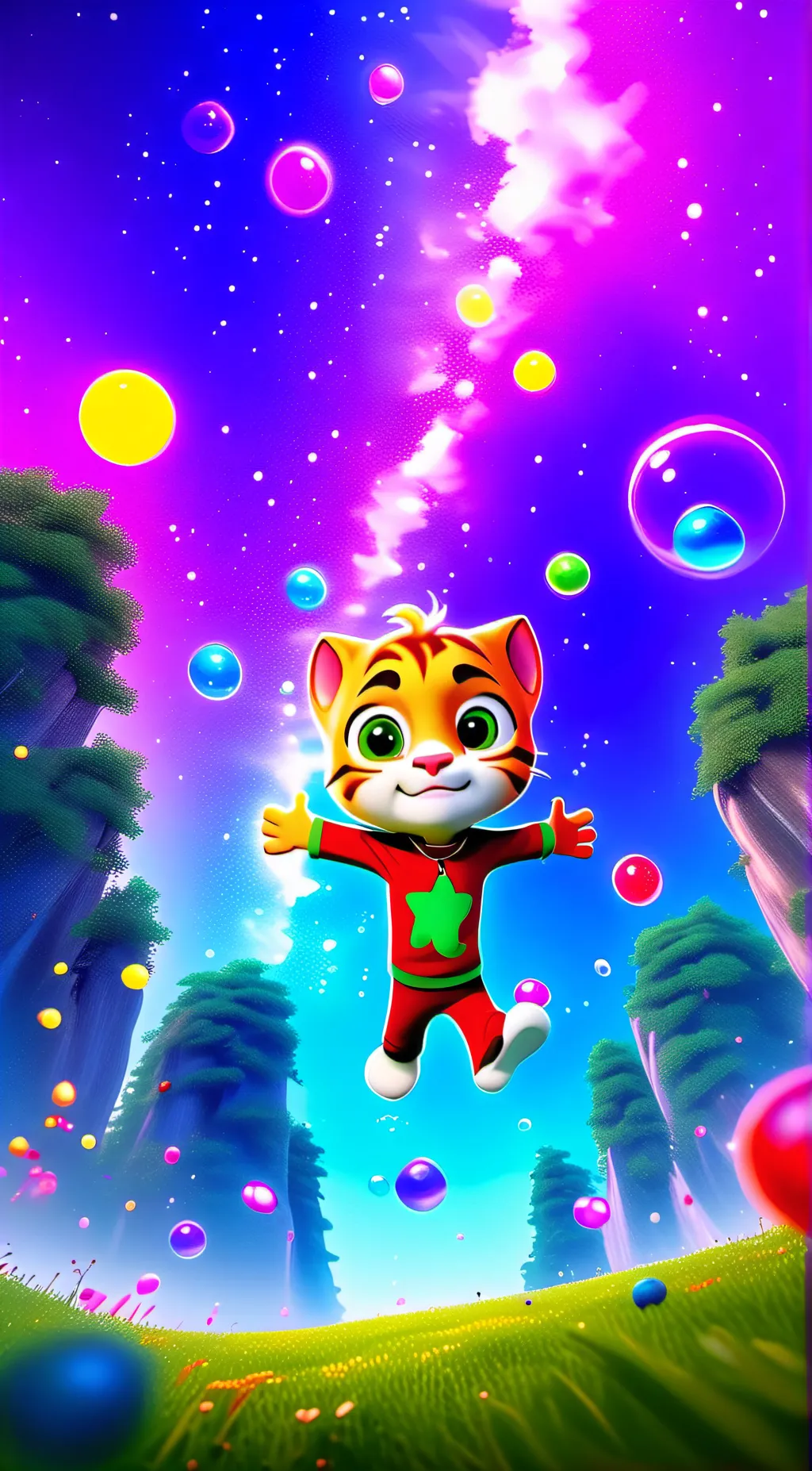 ai character: Tom’s Bubbles 3 background