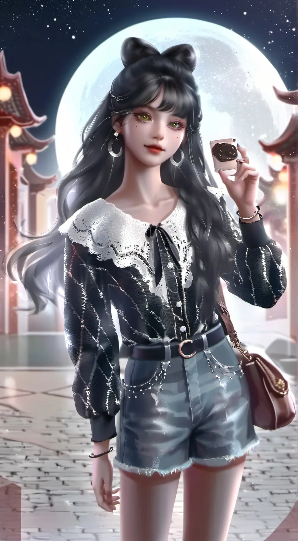 ai character: moon background