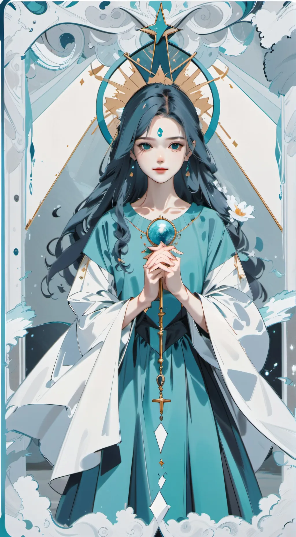 ai character: Wave background