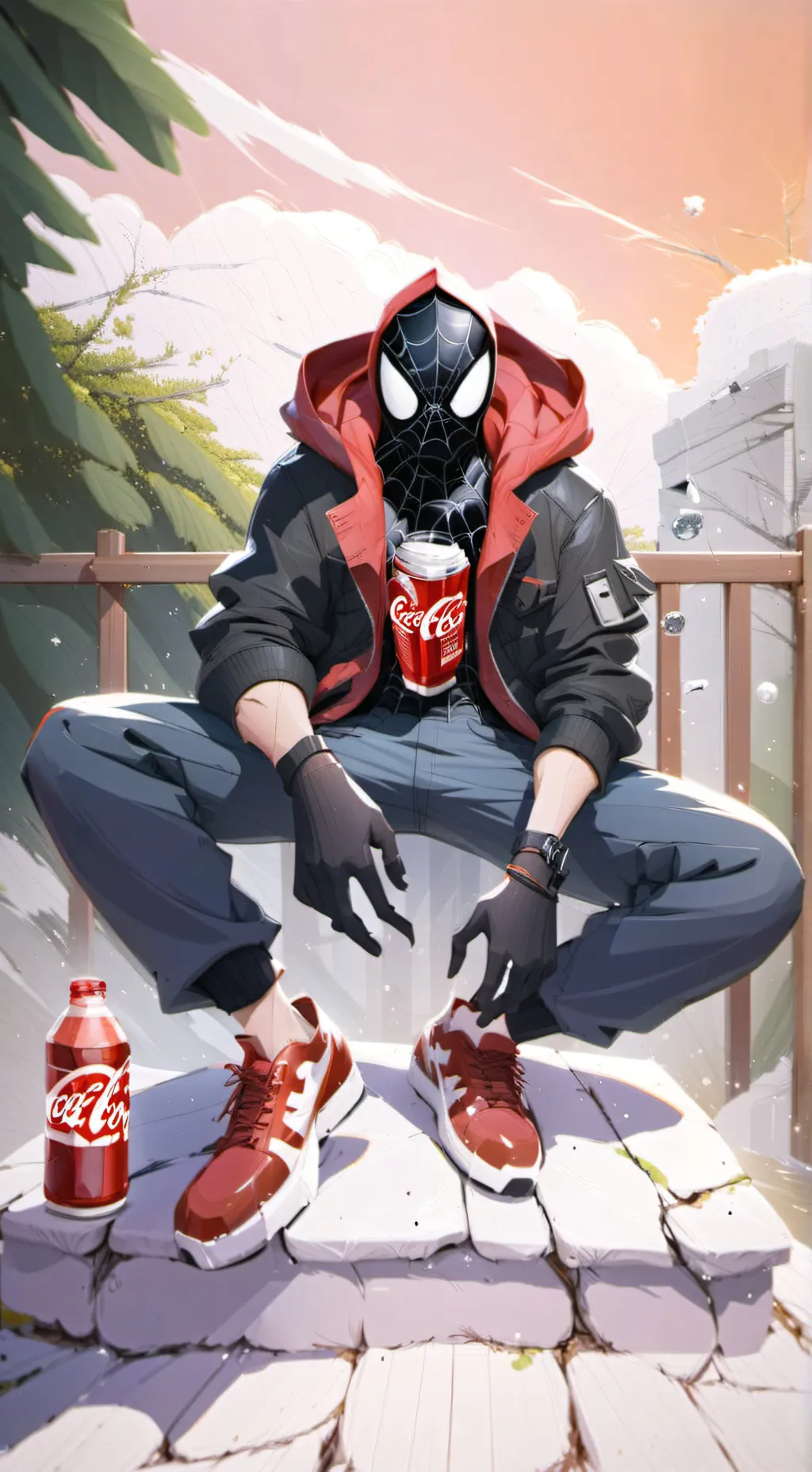 ai character: venom cola Spider- background