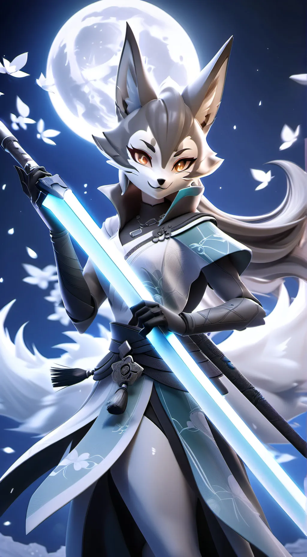 ai character: Zhen the kitsune  background