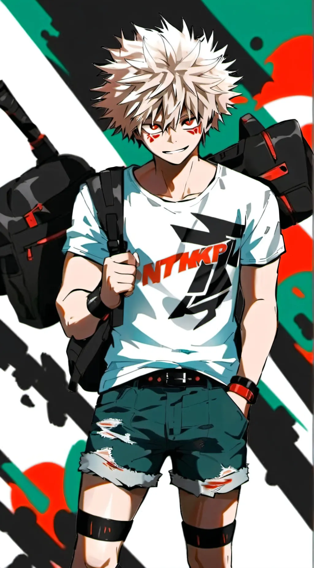 ai character: Katsuki Bakugo  background