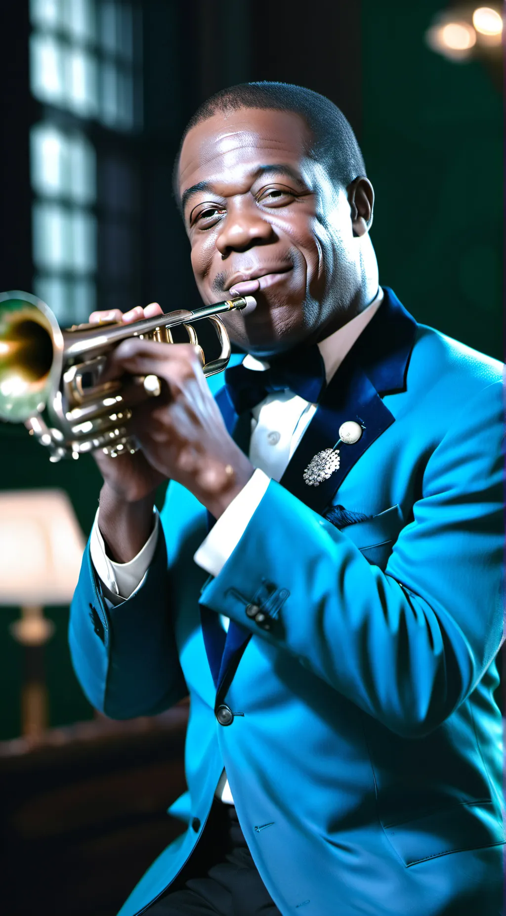 ai character: Louis Armstrong  background