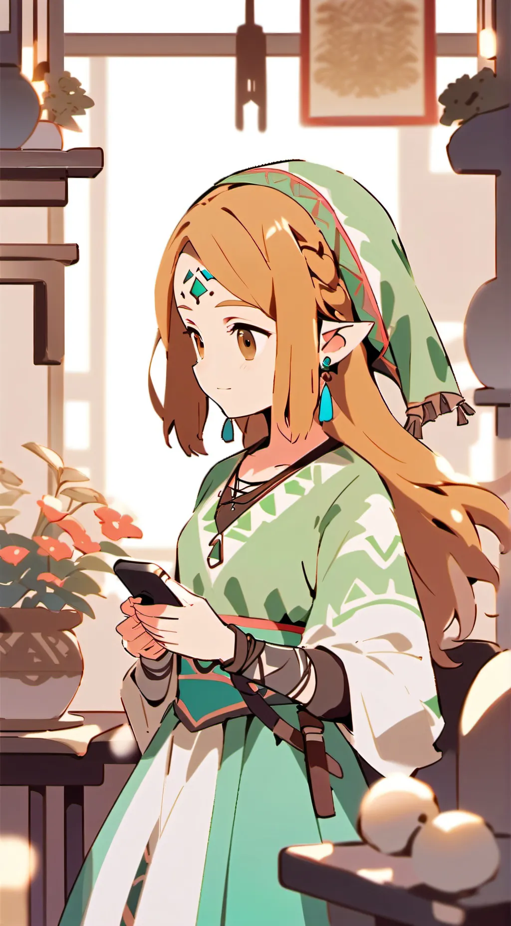 ai character: Zelda on talkie background