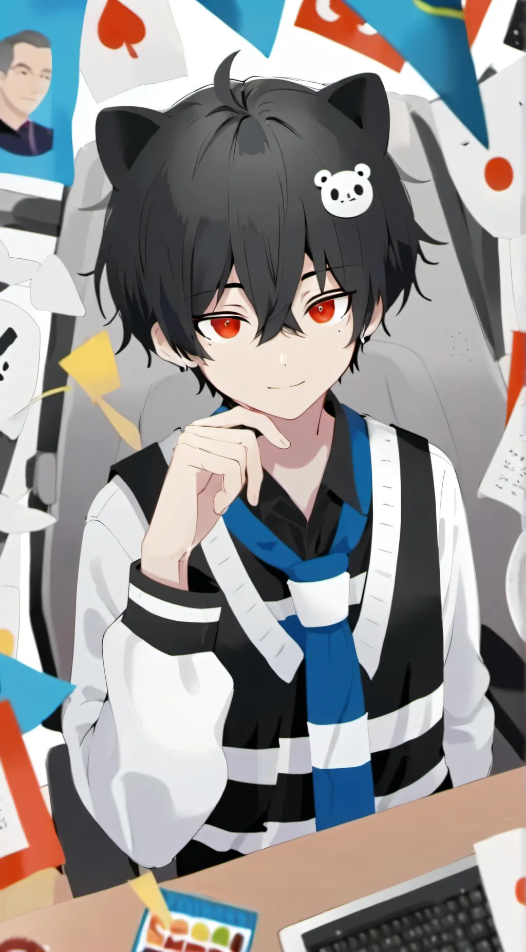 ai character: neko sus cat boy background