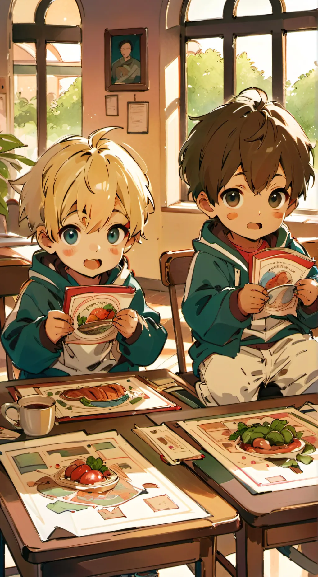 ai character: Lily, Max, and Ben background