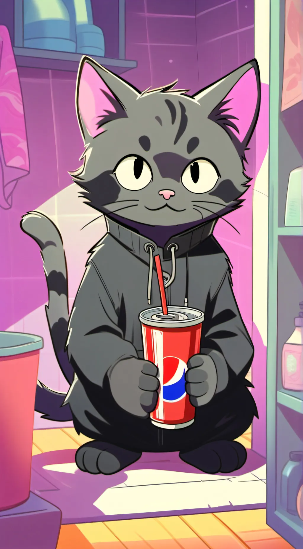 ai character: pepsi kItten background