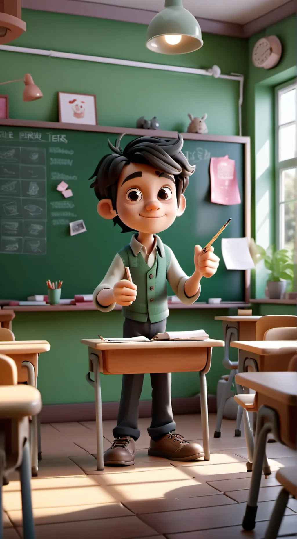 ai character: School but 1 grade background