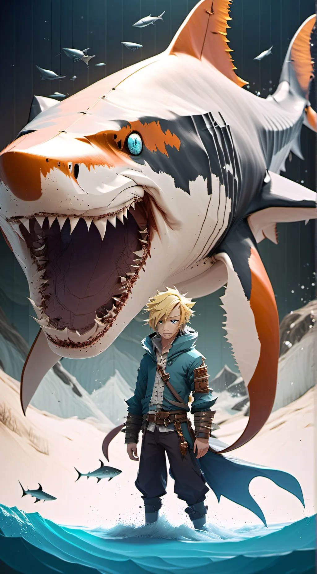 ai character: tiger shark background