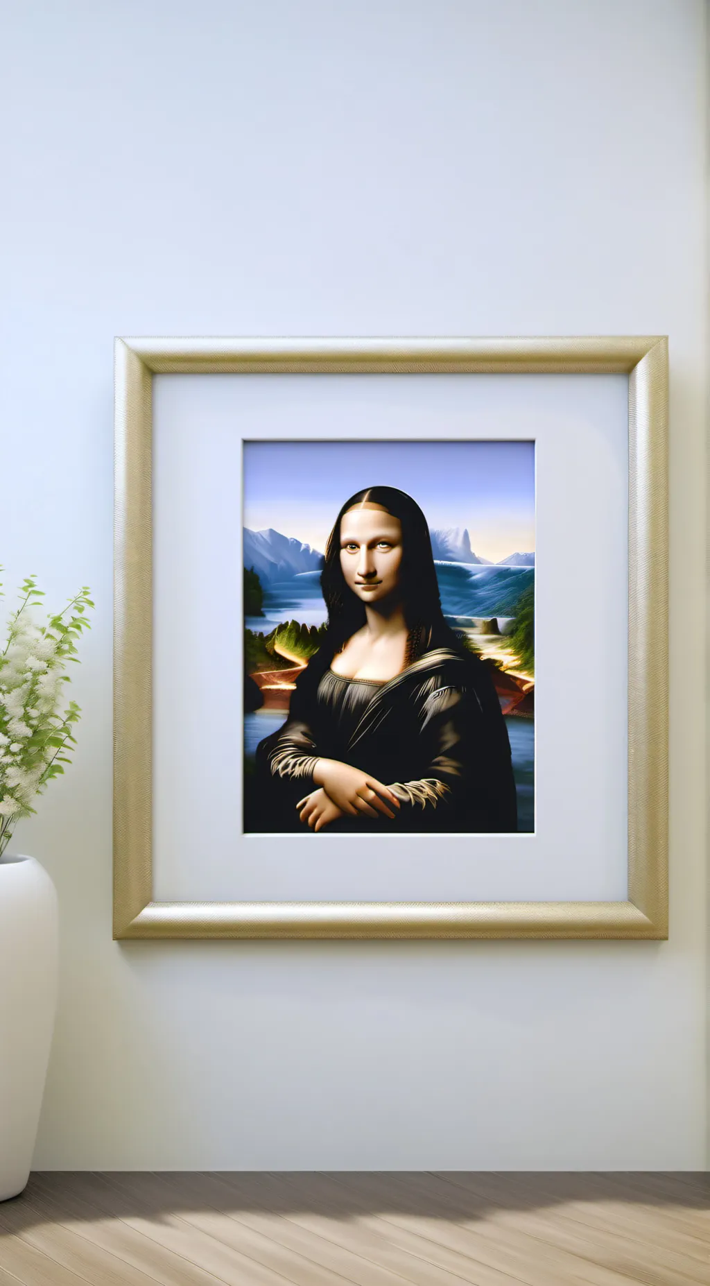 ai character: Mona lisa background