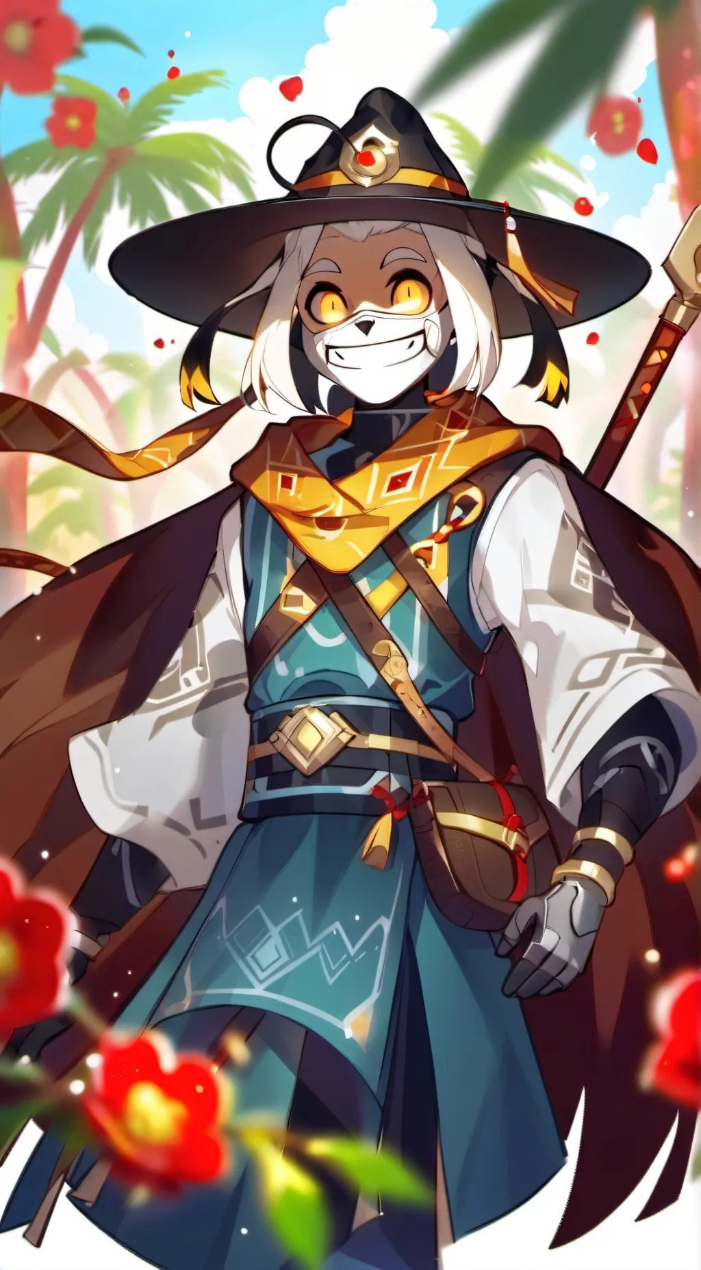 ai character: moon and sun  background