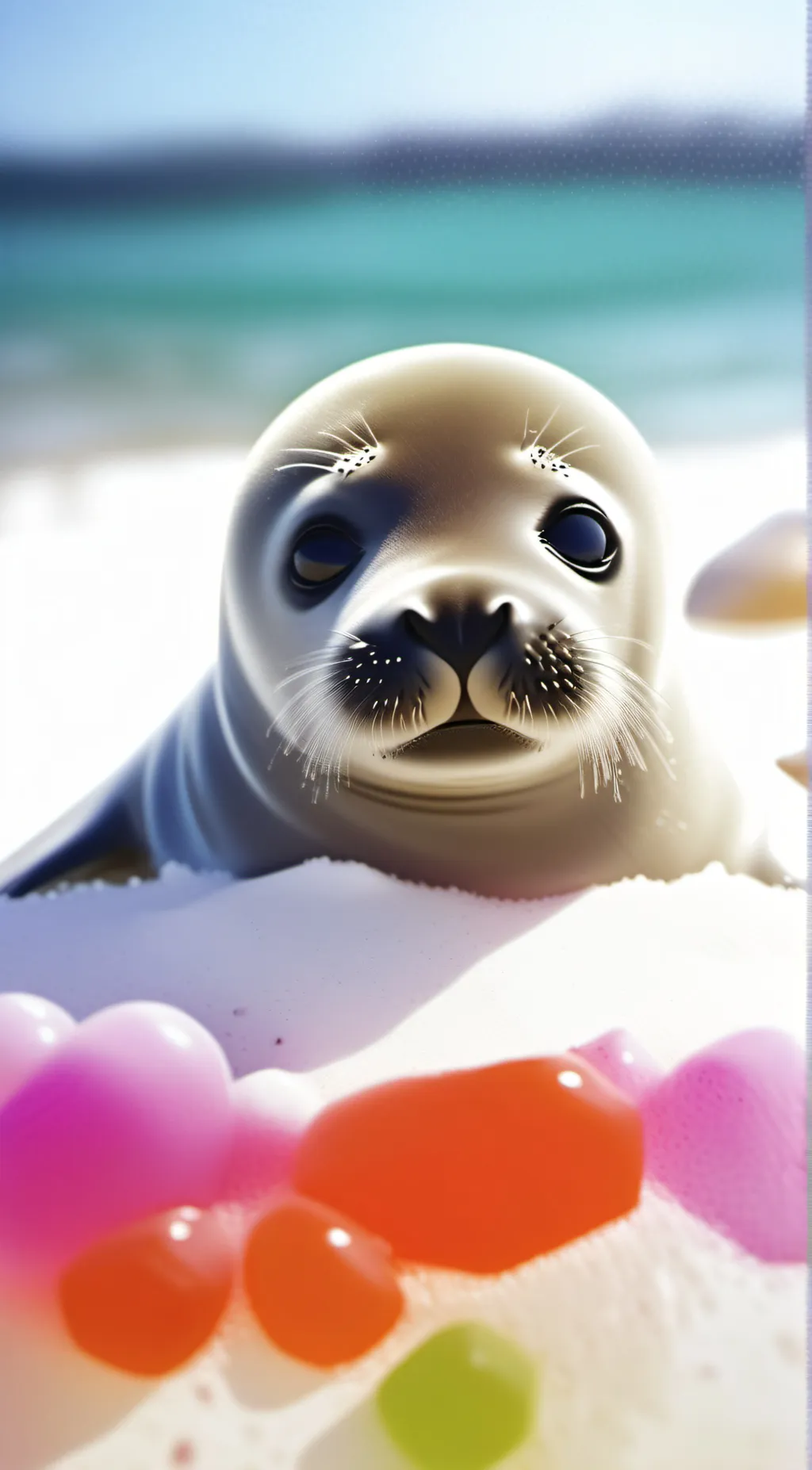 ai character: Seal baby background