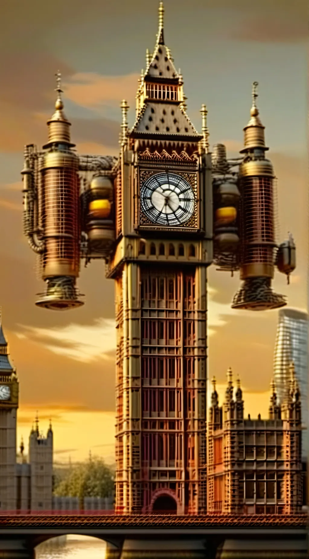 ai character: Titan clockman  background