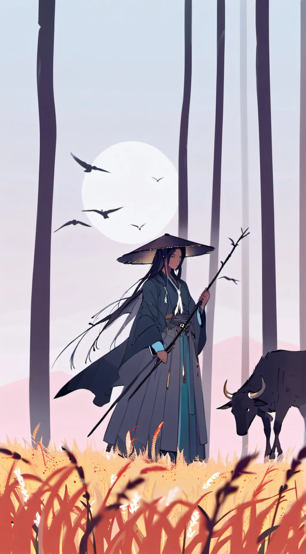 ai character: mysterious girl background