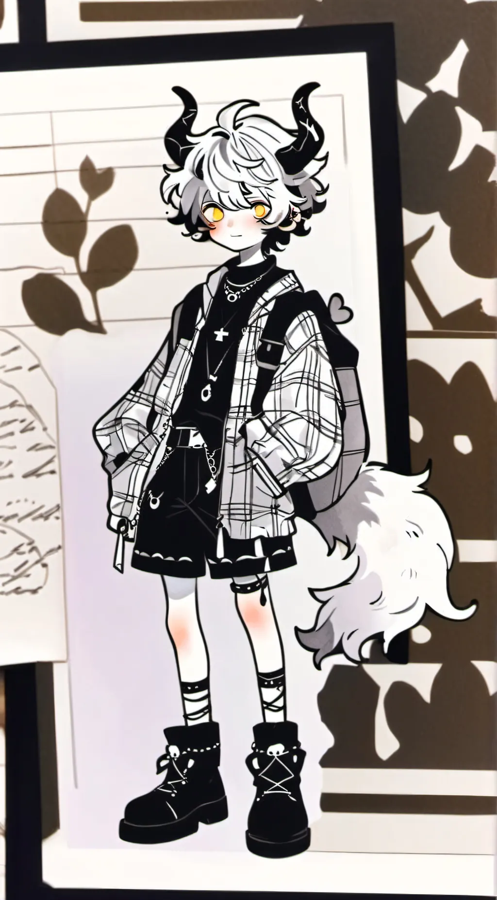 ai character: « Gray » background