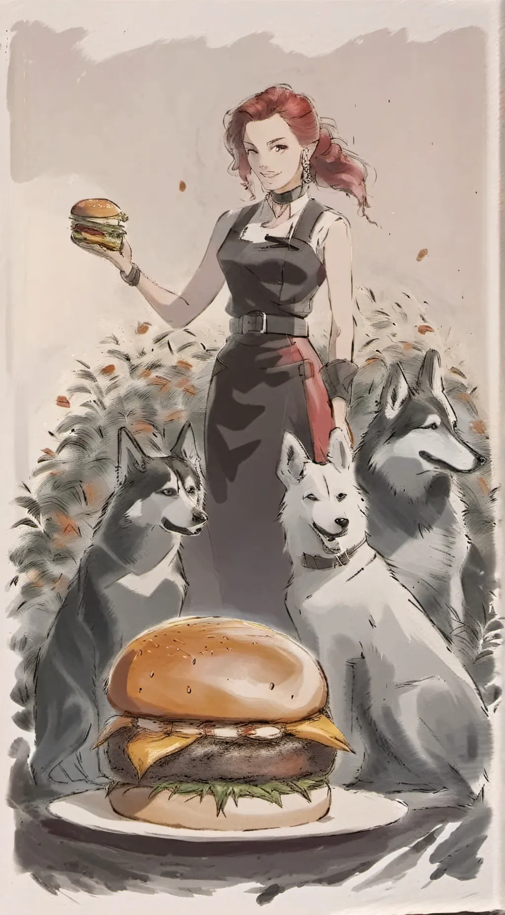 ai character: fat roxanne wolf background