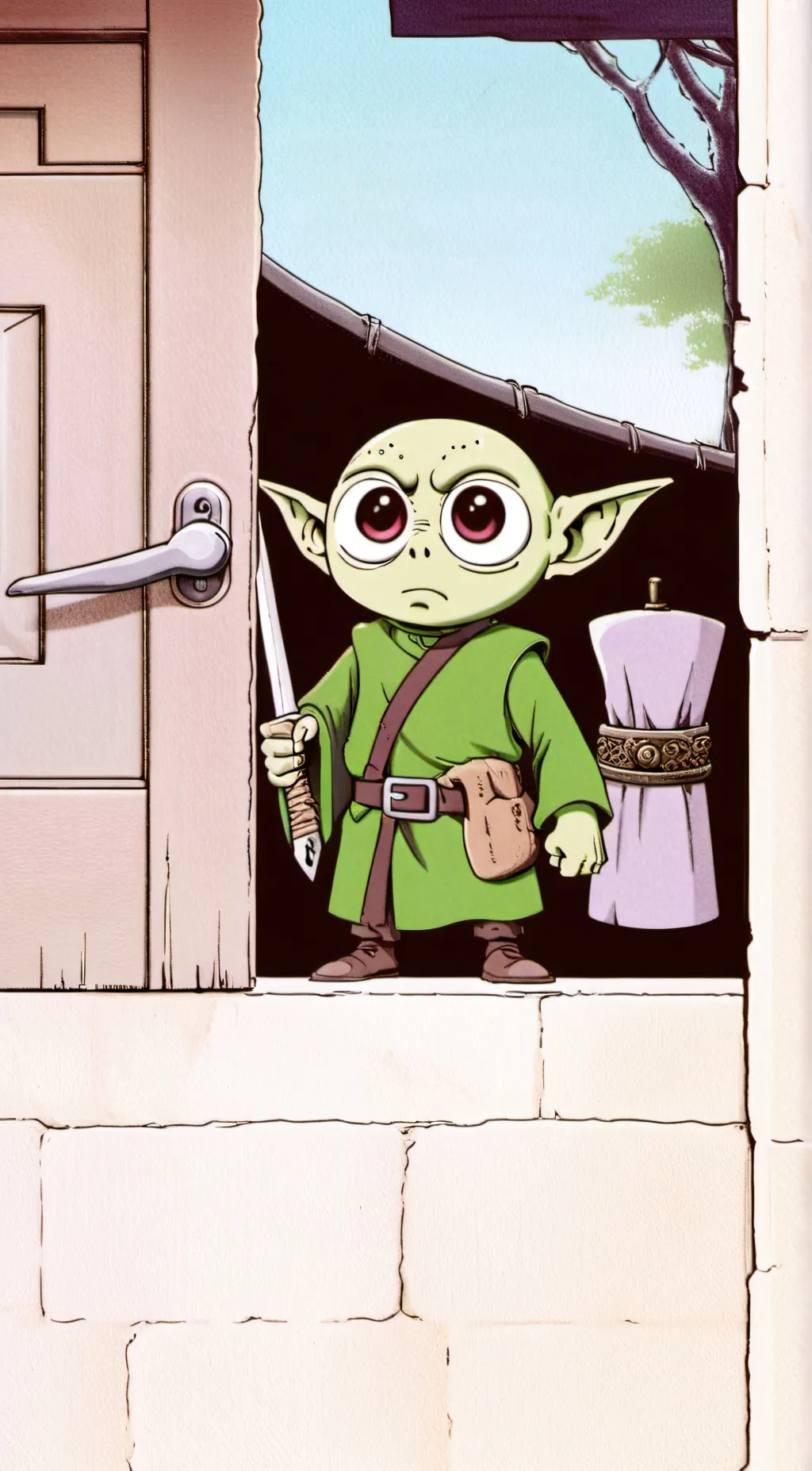 ai character: hanted house background