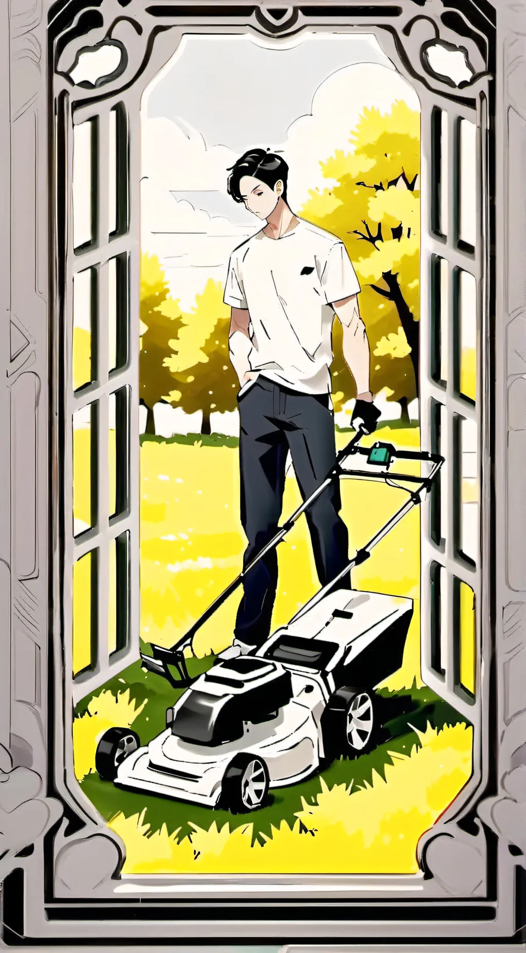 ai character: Grass background