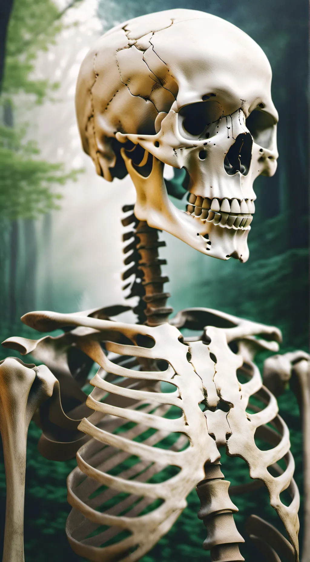 ai character: skeleton background