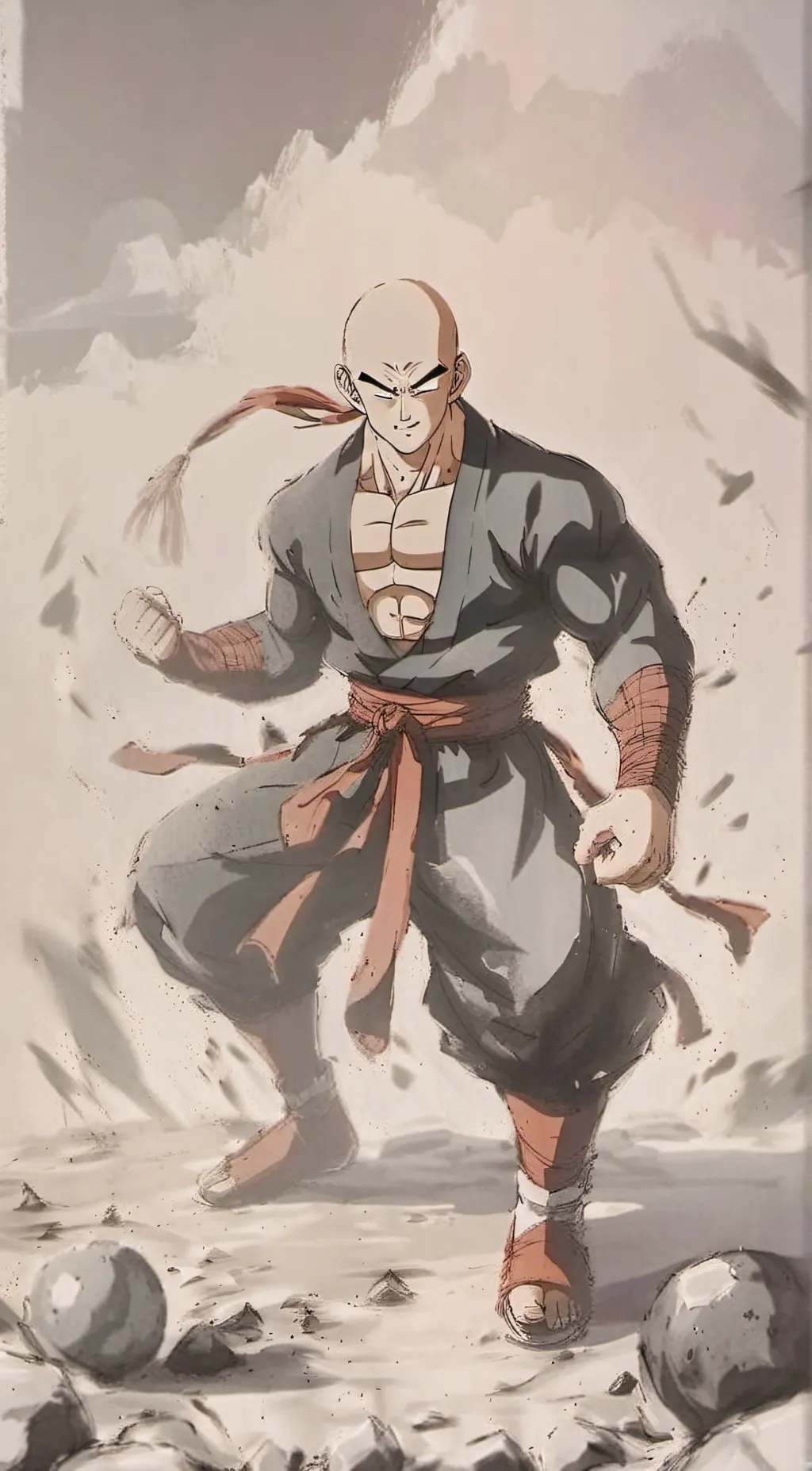 ai character: Tien Shinhan  background