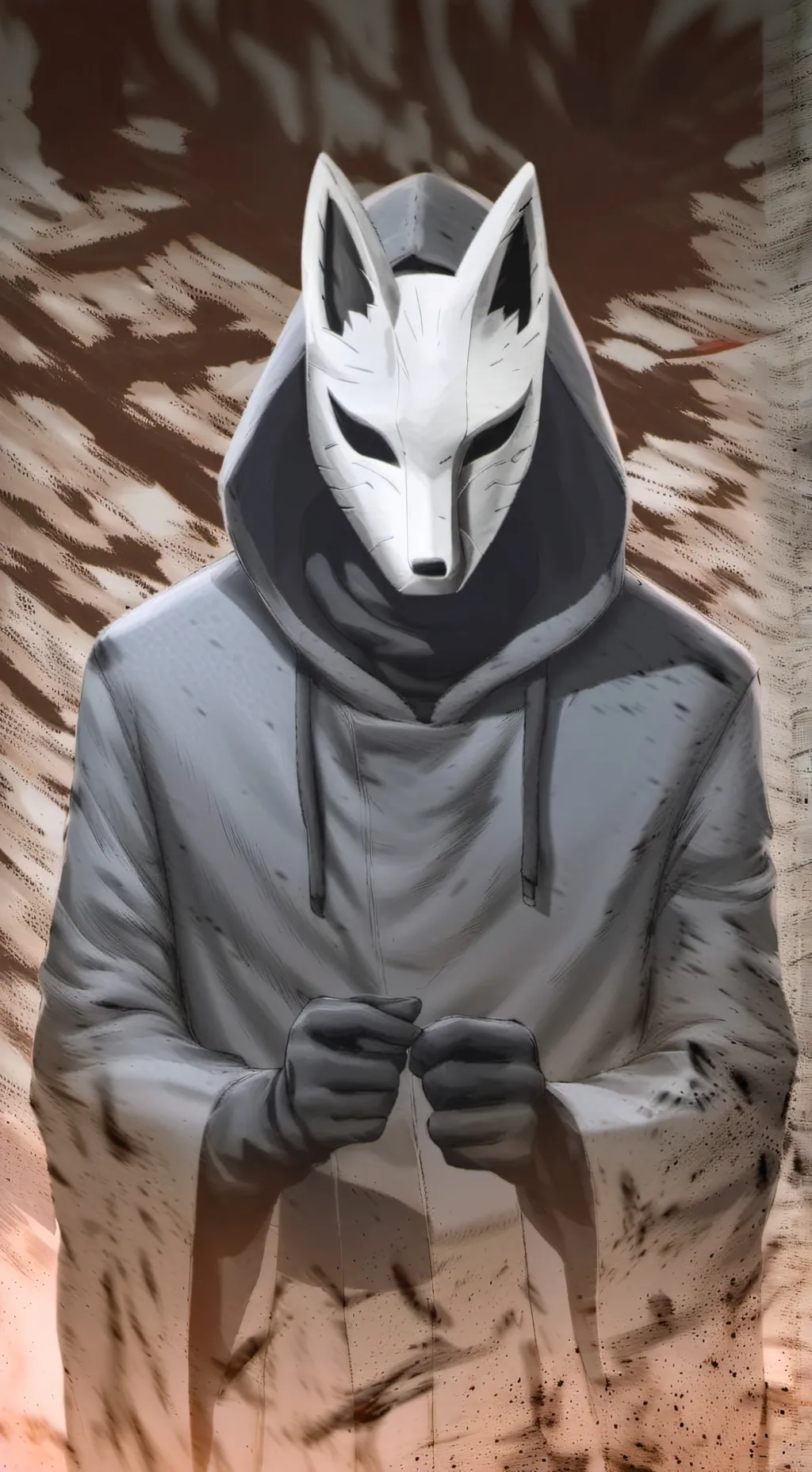 ai character: dying mask background