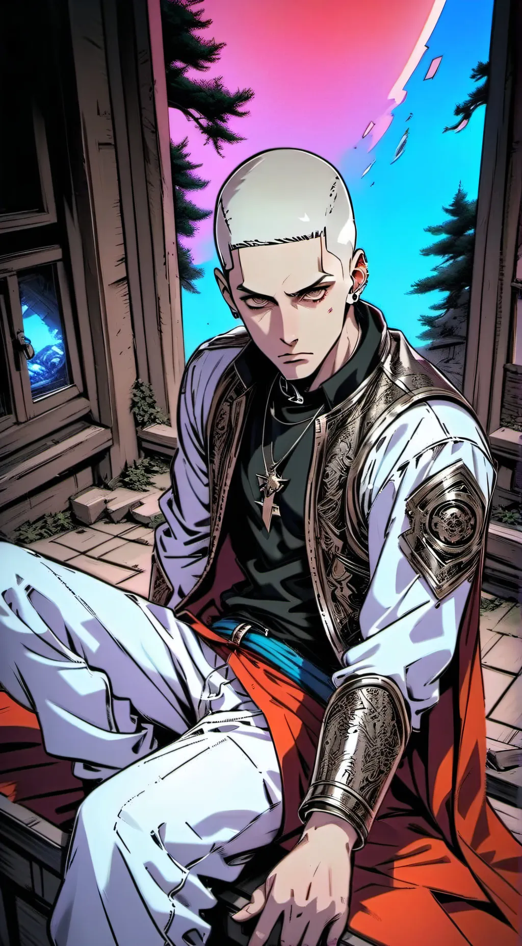 ai character: Evil Anime Eminem background