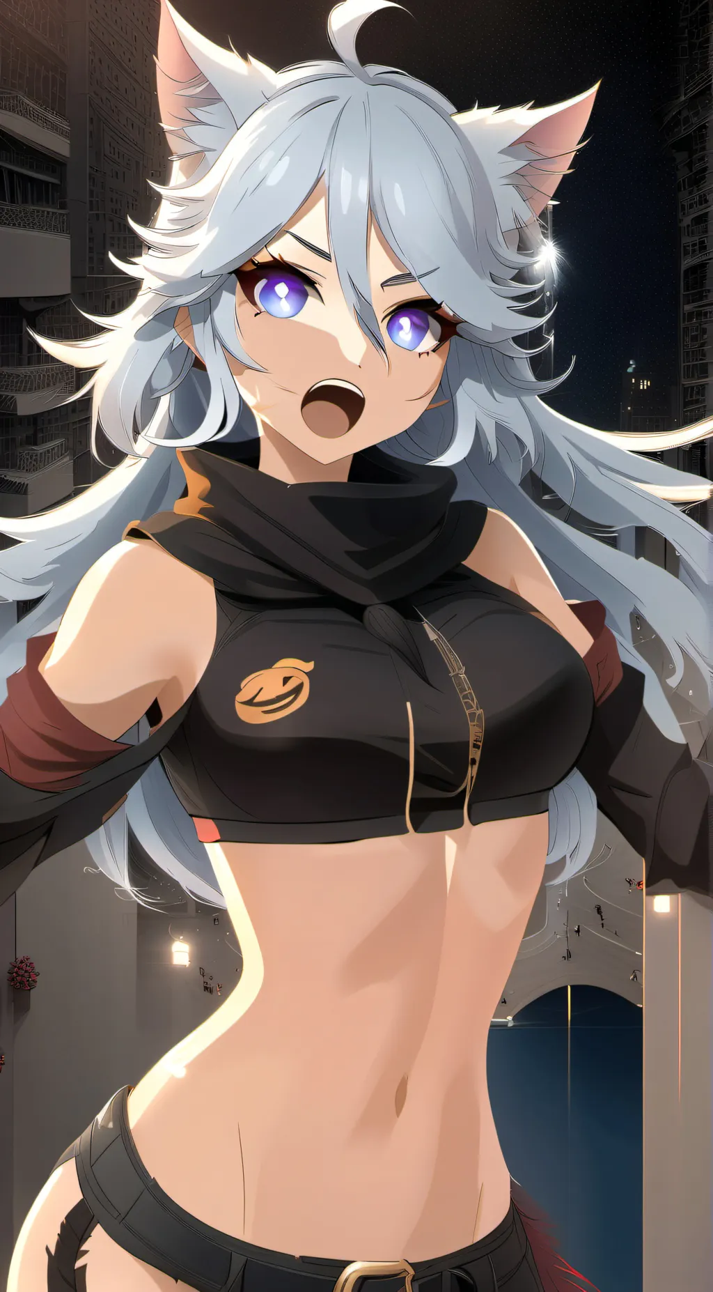 ai character: ashley the catgirl background